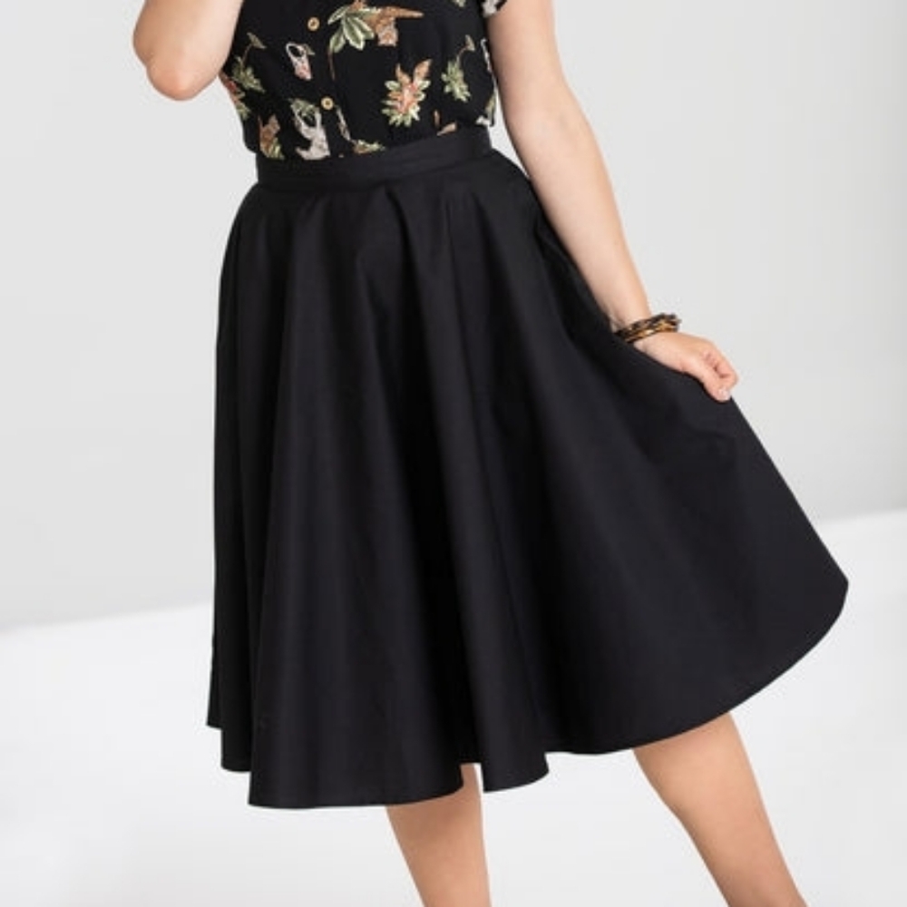 Hell Bunny Elegant Black A-Line Skirt Size Small